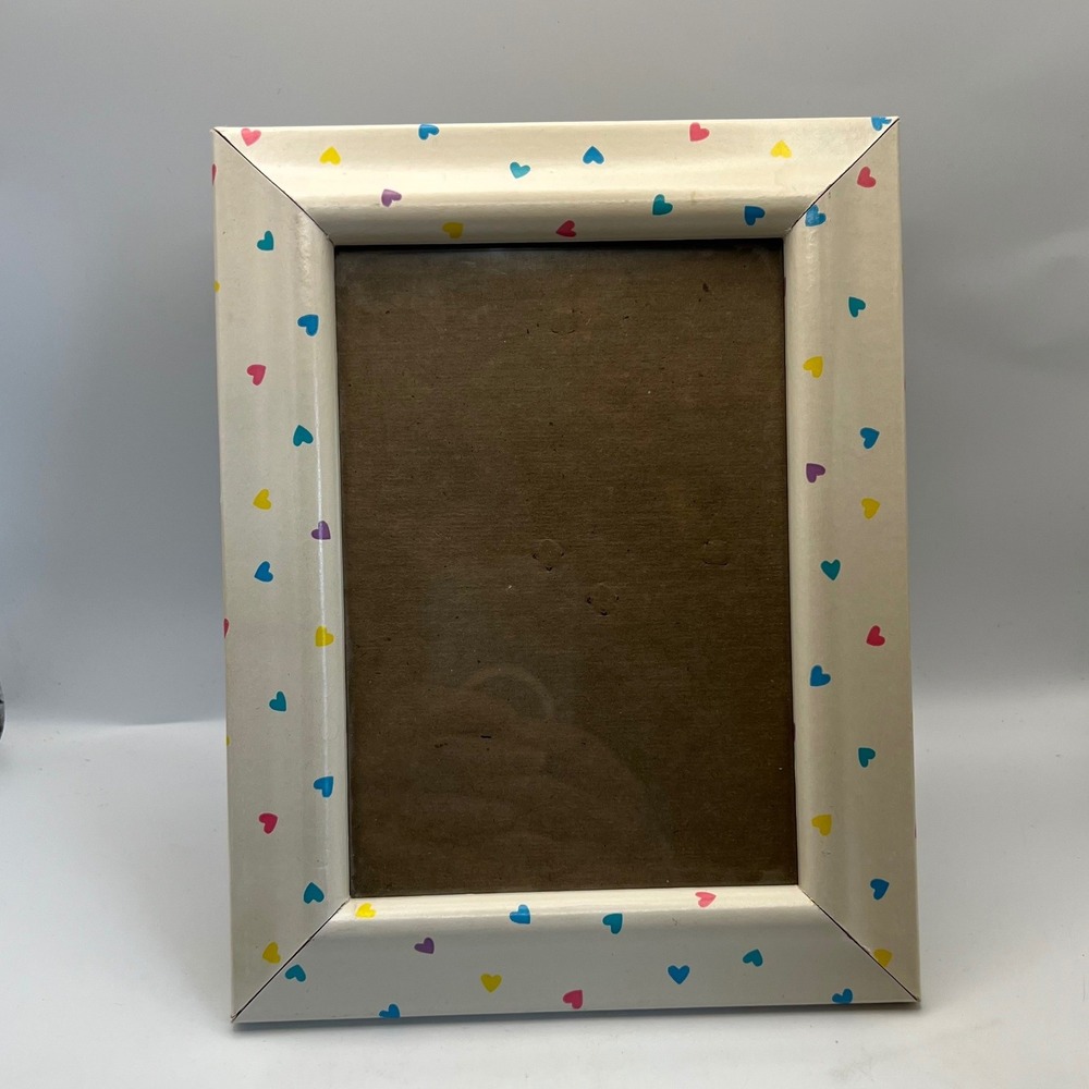 Vintage Rainbow Heart Print Picture Frame 6x4 80s kitsch coquette retro